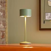 Sigor LED-bordslampa Veluna, grön, höjd 25 cm, IP44, dimbar, CCT