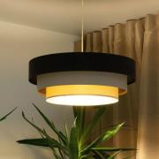 Maco Design Triniti hänglampa, brun/beige/kräm, Ø 60 cm, textil