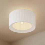 Lindby taklampa Virelle, vit, textil, Ø 40 cm, E27