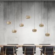 PURE LED-hänglampa Falling Rings, brons Längd 132 cm 7 lampor