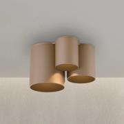 PURE LED-badrumstaklampa Point, bronsfärgad, 18 cm, 3 lampor