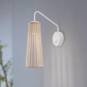 Nowodvorski Lighting Vägglampa Dover, vit/ljus trä, 1 lampa