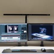 LED-monitorlampa MAULgate, sensor, dimbar, svart, klämma