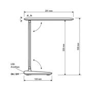 Batteridriven bordslampa MAULsally, svart, CCT, dimbar, höjd 34 cm