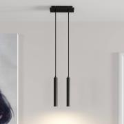 Arcchio LED-pendellampa Franka, 2 lampor, svart, aluminium