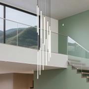 Searchlight LED-hänglampa Flare, mässingsfärgad, Ø 35 cm, CCT, 12 lamp...