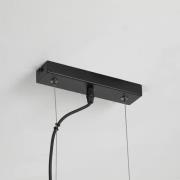 Searchlight Pendellampa Hessian, längd 60 cm, naturvit, linne/metall