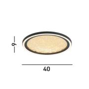 Searchlight LED-taklampa Luna, Ø 40 cm, svart/guldfärgad, metall