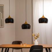 Opviq Hänglampa Berceste, svart, 3 lampor, längd 140 cm