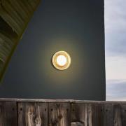 MARSET LED-utomhusvägglampa Roc, Ø 14 cm, vit/genomskinlig