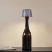 Lindby LED-batteridriven bordslampa Linor, rökgrå, USB, dimbar