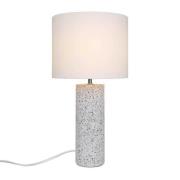 Nordlux Bordslampa Antiga, vit, höjd 50 cm, tyg/sten
