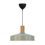 Nordlux Pendellampa Elvas, dammgrön, Ø 37 cm, metall/kork