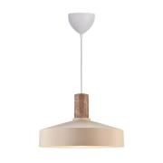 Nordlux Pendellampa Elvas, beige, Ø 37 cm, metall/marmor