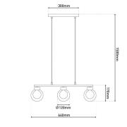 Näve Hänglampa Donika, 3 lampor, glas, brun, bärnsten, G9