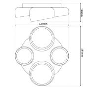 Näve LED-taklampa Eliora, 4 lampor., vit, CCT, fjärrkontroll