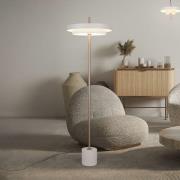 Trio Lighting LED-golvlampa Keaton, ljusgrå, höjd 138 cm, metall, CCT