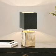 FISCHER & HONSEL Bordslampa Ouro, svart/antikbrons, 35 cm, textil/kera...