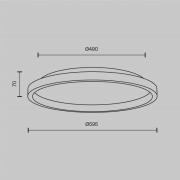 Maytoni LED-taklampa Orign, Ø 60 cm, svart, metall/sten