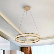 Schuller Valencia LED-pendellampa Lorian, guldfärgad, Ø 60 cm, metall