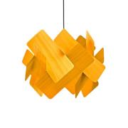 LZF LAMPS LZF pendellampa Escape, gul/nickelfärgad, Ø 30 cm, trä
