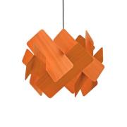 LZF LAMPS LZF pendellampa Escape, orange/nickelfärgad, Ø 30 cm, trä