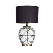 PR Home bordslampa New York, svart, höjd 60 cm, keramik