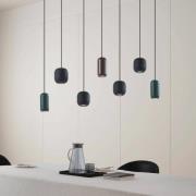 Lucande hänglampa Narion, svart/färgglad, 7 lampor.