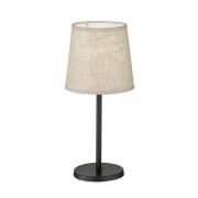 FISCHER & HONSEL Rimini bordslampa, linne, beige/svart, E14, 30 cm