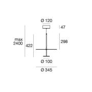 Linea Light LED-hänglampa Stilo_P, svart,  Ø 35 cm, IP40