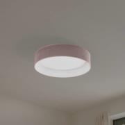 Duolla LED-taklampa Plafond, rosa, tyg, Ø 45 cm, dimbar