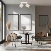 Argon Suerte taklampa, gräddvit, linnetextil, 2 lampor