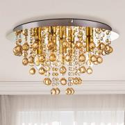 Globo Taklampa London, Ø 46 cm, 5 lampor, guldfärgad, akrylglas