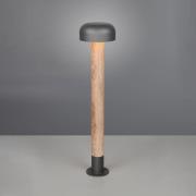 Trio Lighting Väglampa FRASER, träoptik, höjd 85 cm, metall, IP54