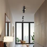 Escale LED-spot BRUSH, svart, Ø 7 cm, metall, dimbar, 2 700 K