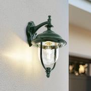 Lindby utomhusvägglampa Clint, grön, nedåt, IP44