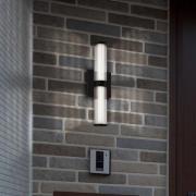 Quintiesse LED-utomhusvägglampa FAYTON, svart, höjd 36 cm metall IP44