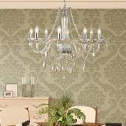 EGLO Konjaksfärgad ljuskrona Basilano i glas