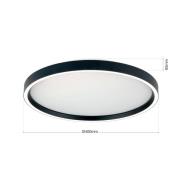 ORION LED-taklampa MASCA, svart, Ø 40 cm, CCT, metall, dimbar