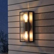 EGLO Utomhusvägglampa Alamonte 1, 2 lampor rektangel