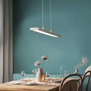 FISCHER & HONSEL LED-hänglampa Marlo, sand, längd 90 cm, CCT, touchdim...