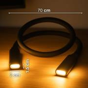 FH Lighting LED-laddningsbar läslampa Lasse, svart, längd 70 cm, plast