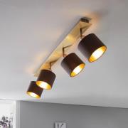 EGLO Taklampa Valbiano cappuccino/guld 4 lampor