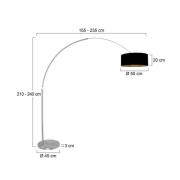 Steinhauer Bågformad golvlampa Sparkled Light stål/svart-guld 240 Chin...