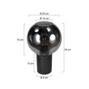 Steinhauer Bordslampa Bloeba, svart/rökgrå, Ø 20 cm, glaskula