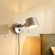 Lucande vägglampa Silka, 14 cm, nickel, flexibel, stickkontakt