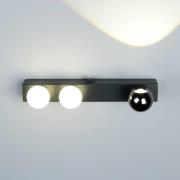 Trio Lighting LED-vägglampa Arpino svart, bredd 30 cm, metall, 3 lampo...