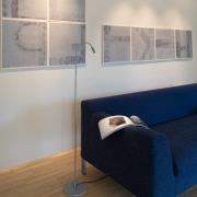 Egger Licht Egger DLS LED-golvlampa Zooom, flexibel arm, platinafärg