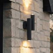 Lucande LED-utomhusvägglampa Torvian, antracit, 2 lampor