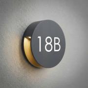 Lucande LED-utomhusvägglampa för utomhusbruk Advero, antracit, husnumm...